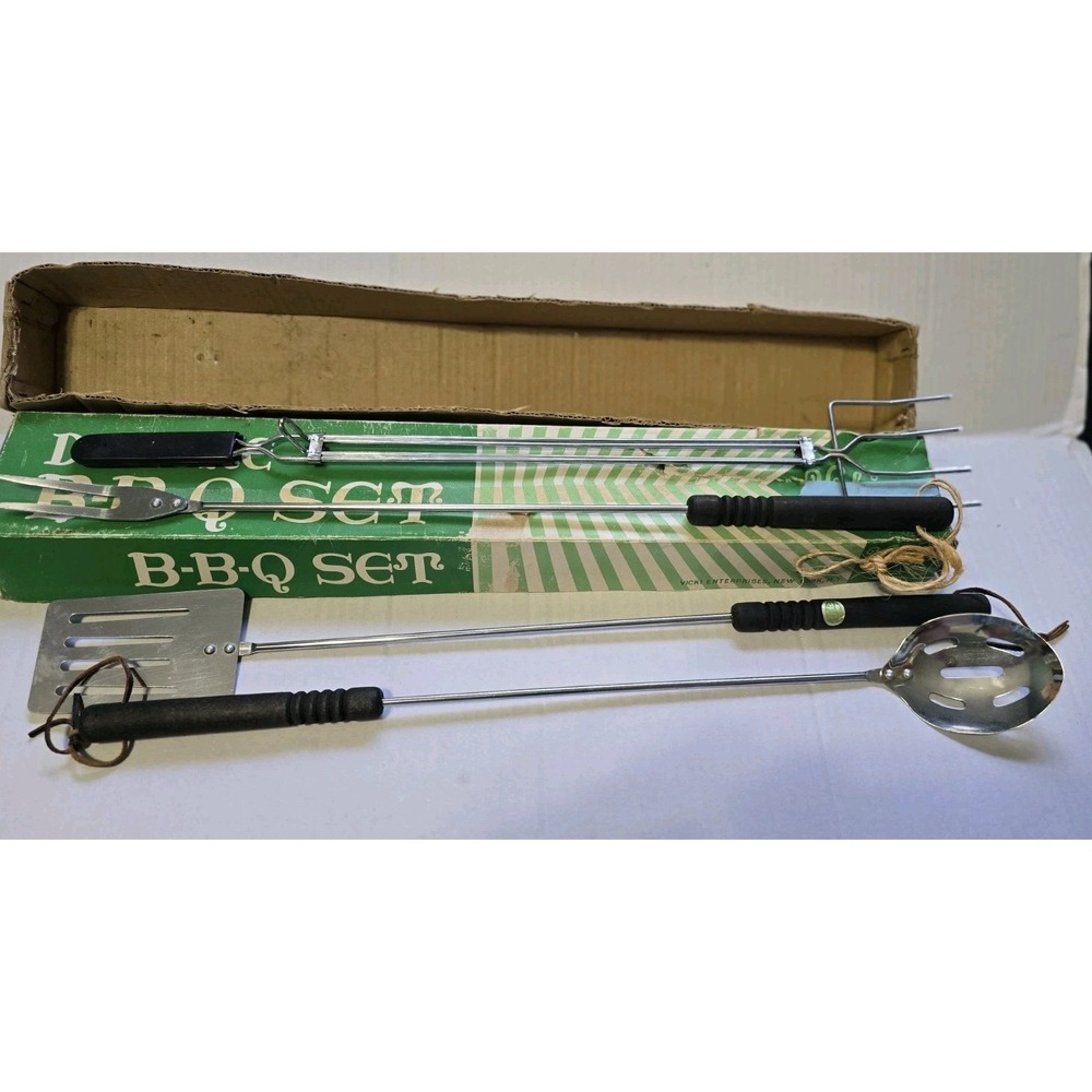 Vicki Enterprise New XL BBQ Utensil Tools In Original Box Made In Japan Vintage